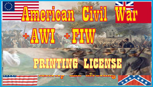 Printing license 6mm American Civil War, War of Independence, French Indian War